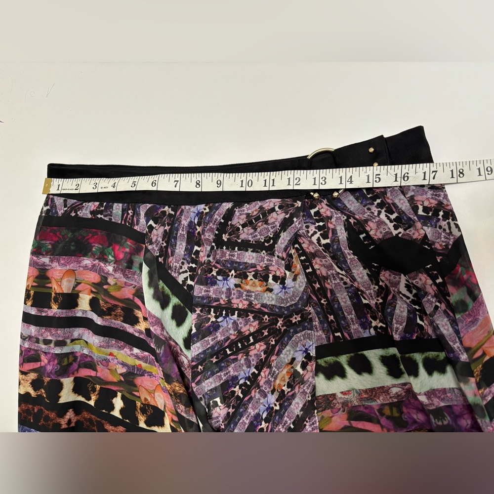 Marciano Guess chiffon maxi skirt mixed‎ print sz large L boho whimsigoth - Picture 13 of 16